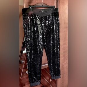 Black Sequin Ronson Jogger pants